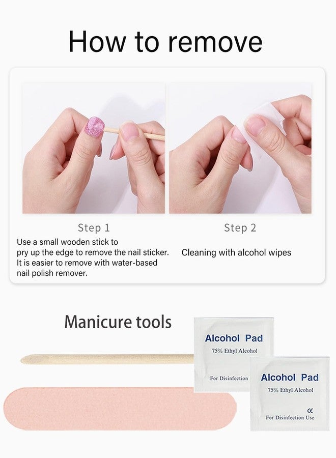 Wahrshei Gel Nail Strips No UV, Classic French, UV Free, Long Lasting Gel Stickers - Contains 22 Wraps, 1 Prep Pad, 1 File - Image 5